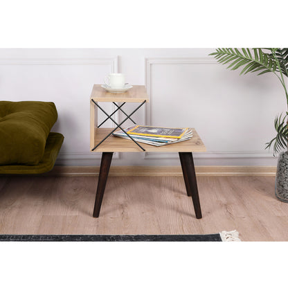 Side Table/nightstand Melamine In Natural Color 50x40x55hcm.hm9434.01
