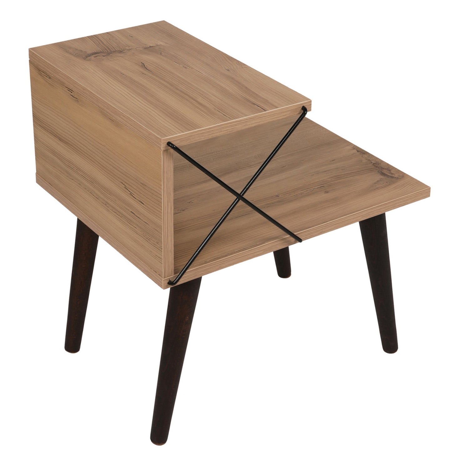 Side Table/nightstand Melamine In Natural Color 50x40x55hcm.hm9434.01