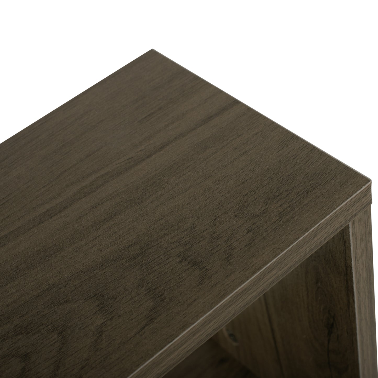 Side Table With Storage Spaces Hm8881.12 Melamine In Olive Grey Color 50x17x56hcm.