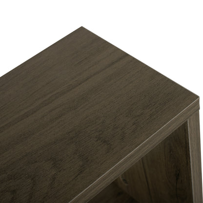 Side Table With Storage Spaces Hm8881.12 Melamine In Olive Grey Color 50x17x56hcm.