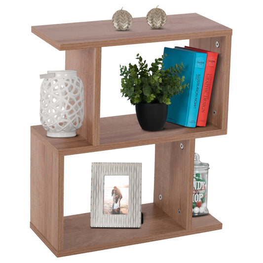 Side Table Amabella Hm8956.11 With Open Storage Spaces Melamine In Natural Wood Color 45x17x52hcm.