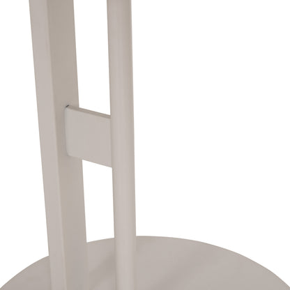 Side Table Oval Alper Hm18328 Mdf In Sonama--metal Base In White 50x50x51hcm.