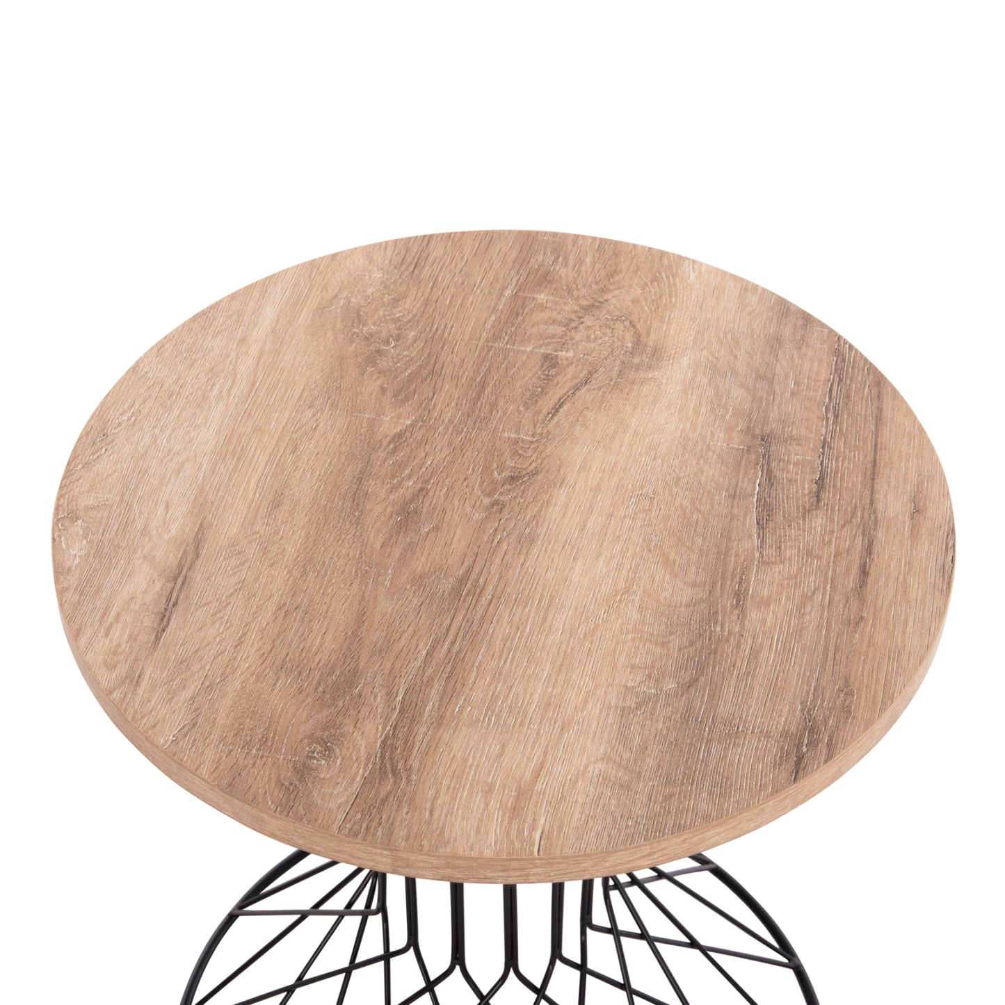 Side Table Keon Hm18038.03 Mdf Top In Sonama-metal Base Φ45x50hcm.