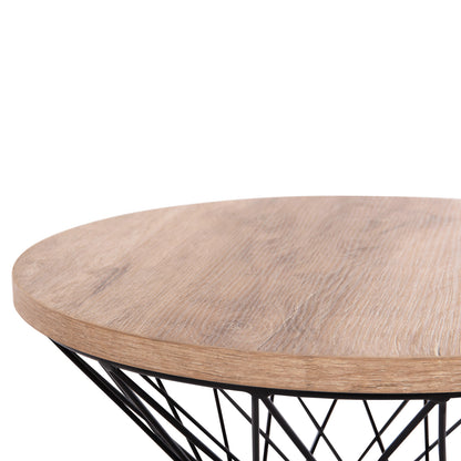 Side Table Keon Hm18038.03 Mdf Top In Sonama-metal Base Φ45x50hcm.