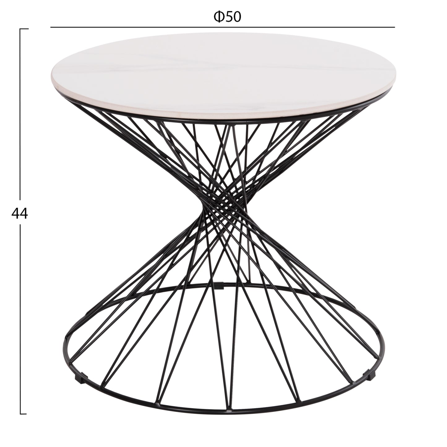 Side Table Gresam Hm18039.01 Ceramic Top-metal Base Φ50x44hcm.