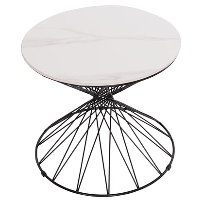 Side Table Gresam Hm18039.01 Ceramic Top-metal Base Φ50x44hcm.