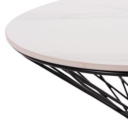 Side Table Gresam Hm18039.01 Ceramic Top-metal Base Φ50x44hcm.