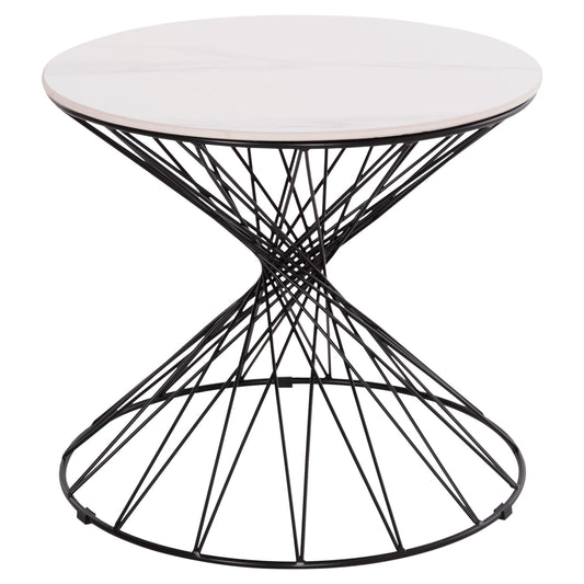 Side Table Gresam Hm18039.01 Ceramic Top-metal Base Φ50x44hcm.