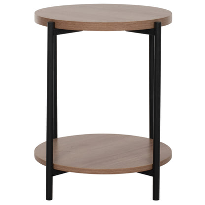 Side Table Ned Hm8754.11 Round Melamine 2 Levels Metal Legs Φ40x52hcm.