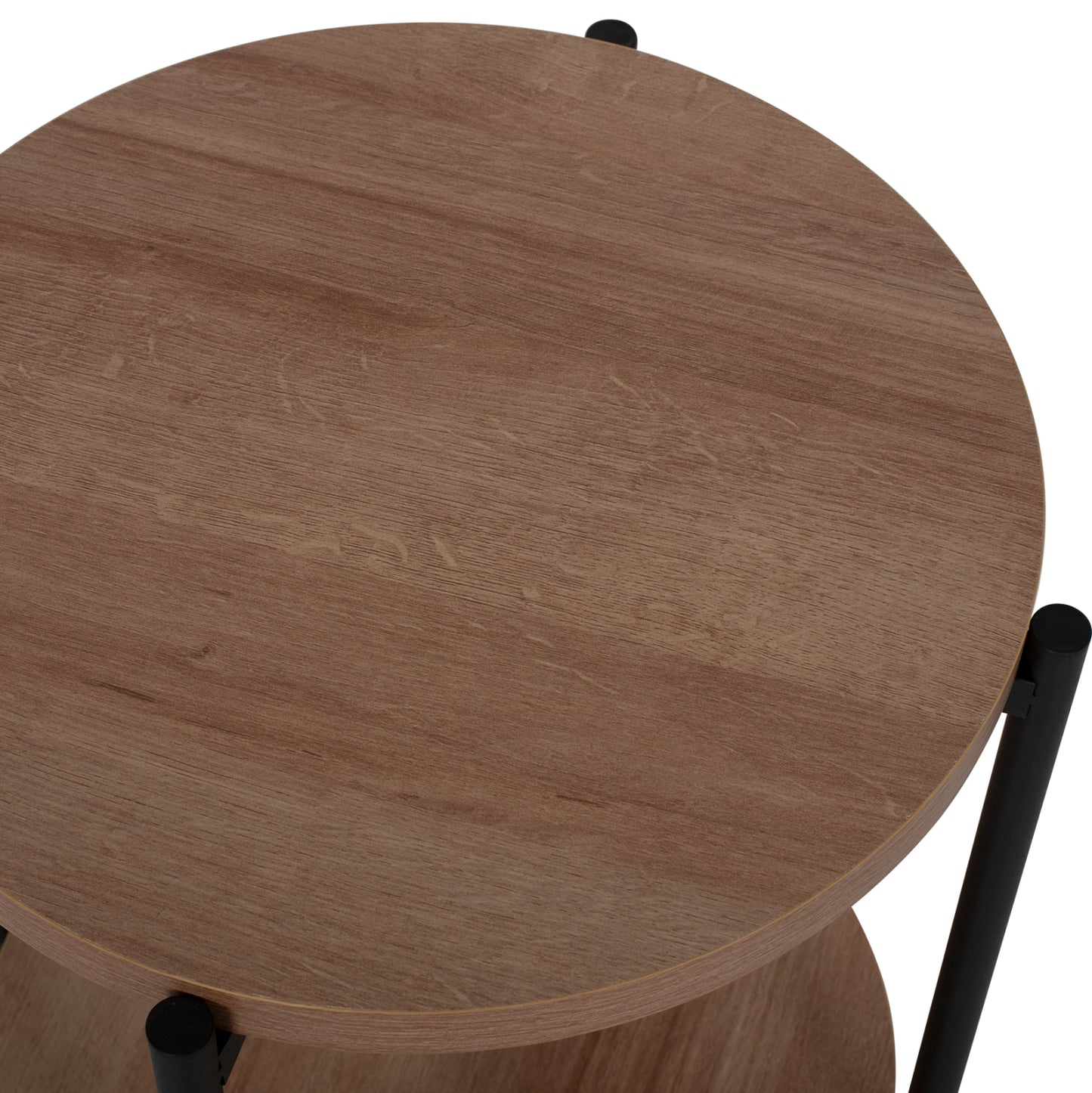 Side Table Ned Hm8754.11 Round Melamine 2 Levels Metal Legs Φ40x52hcm.