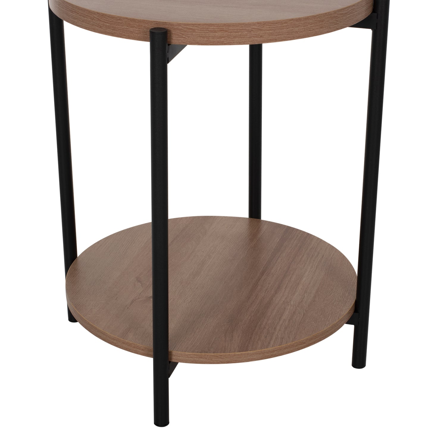 Side Table Ned Hm8754.11 Round Melamine 2 Levels Metal Legs Φ40x52hcm.