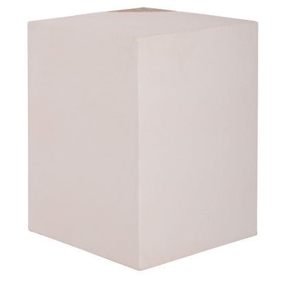 Square Side Table Leia Hm18163.02 Fiber Cement In White--teak Wood 32.5x32.5x46hcm.