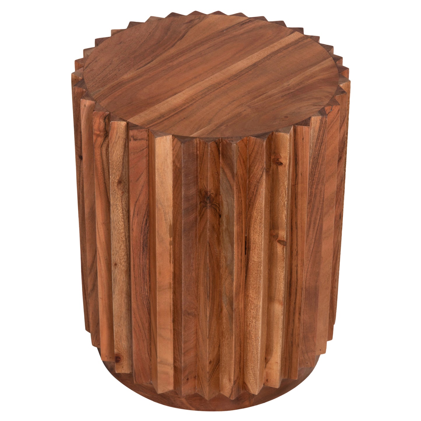 Side Table Round Sedge Hm9696 Solid Acacia-natural Color Φ40x50hcm.
