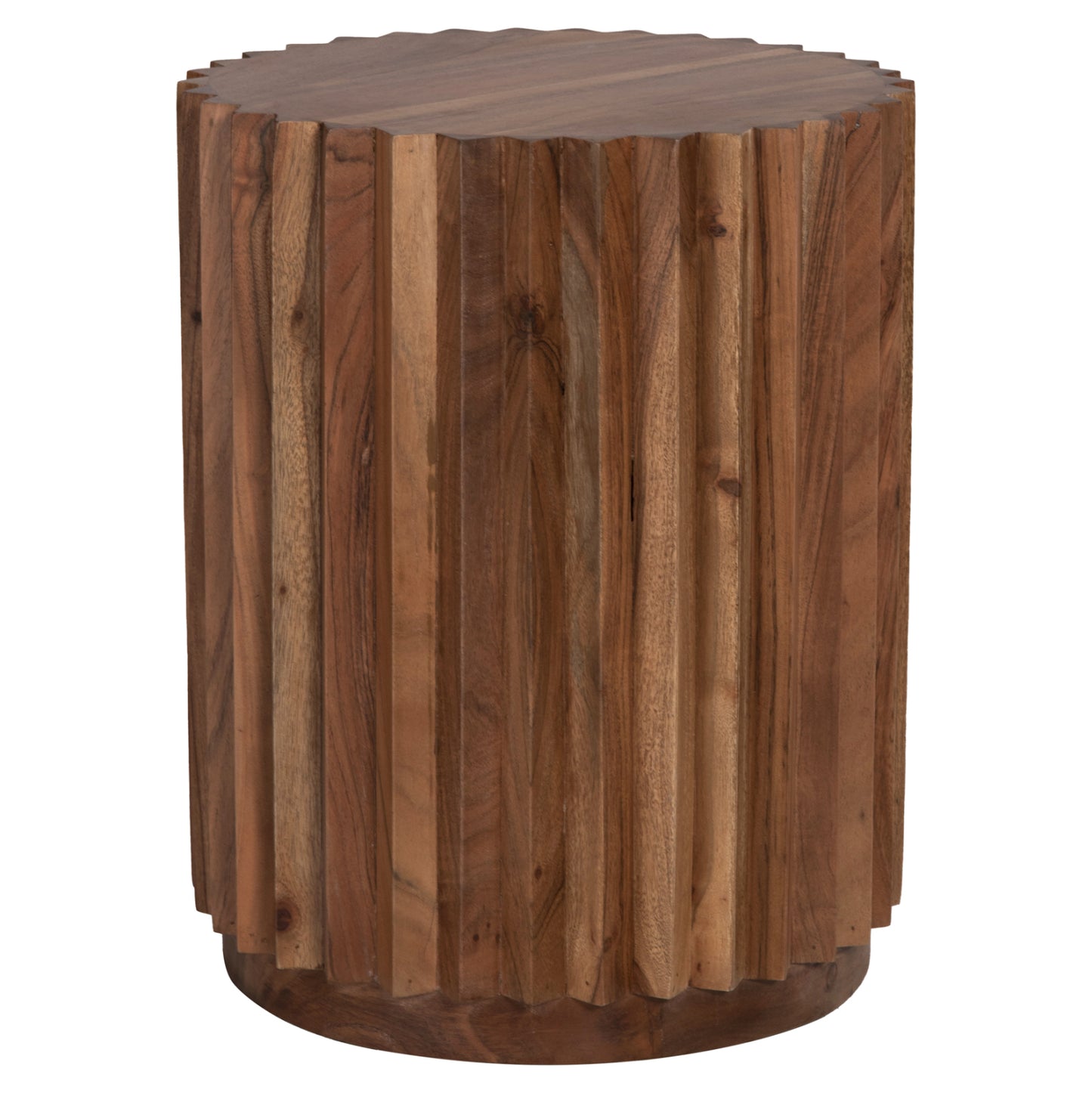 Side Table Round Sedge Hm9696 Solid Acacia-natural Color Φ40x50hcm.