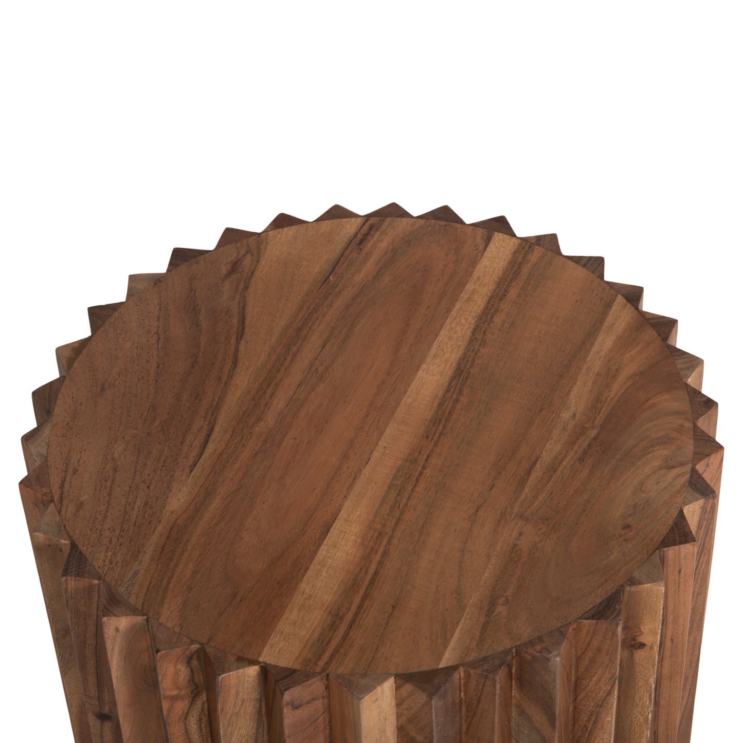 Side Table Round Sedge Hm9696 Solid Acacia-natural Color Φ40x50hcm.