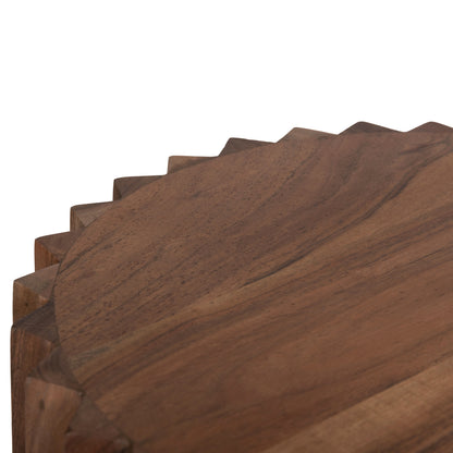 Side Table Round Sedge Hm9696 Solid Acacia-natural Color Φ40x50hcm.