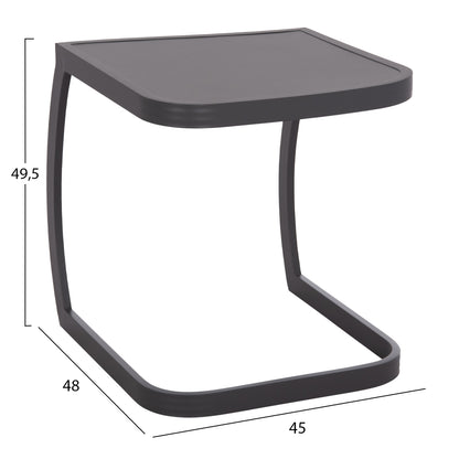 Sunbed Side Table Rickon Hm6324.01 Aluminum In Grey Color 45x48x49.5hcm.