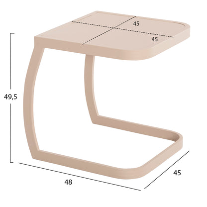 Sunbed Side Table Rickon Hm6324.04 Aluminum In Champagne Color 45x48x49,5hcm.