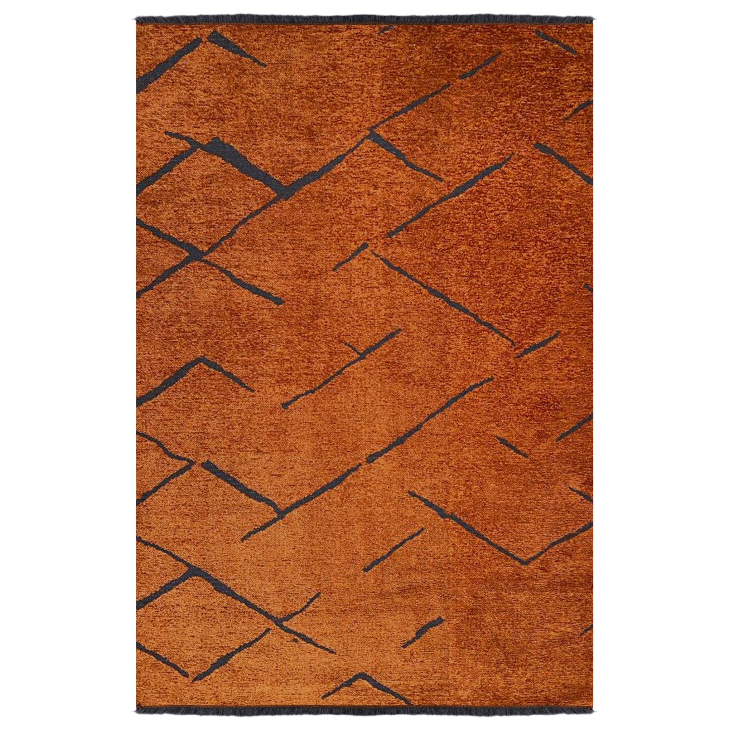 Hm7674.04 160Χ230cm, Bronze-black Carpet With Self-fringes