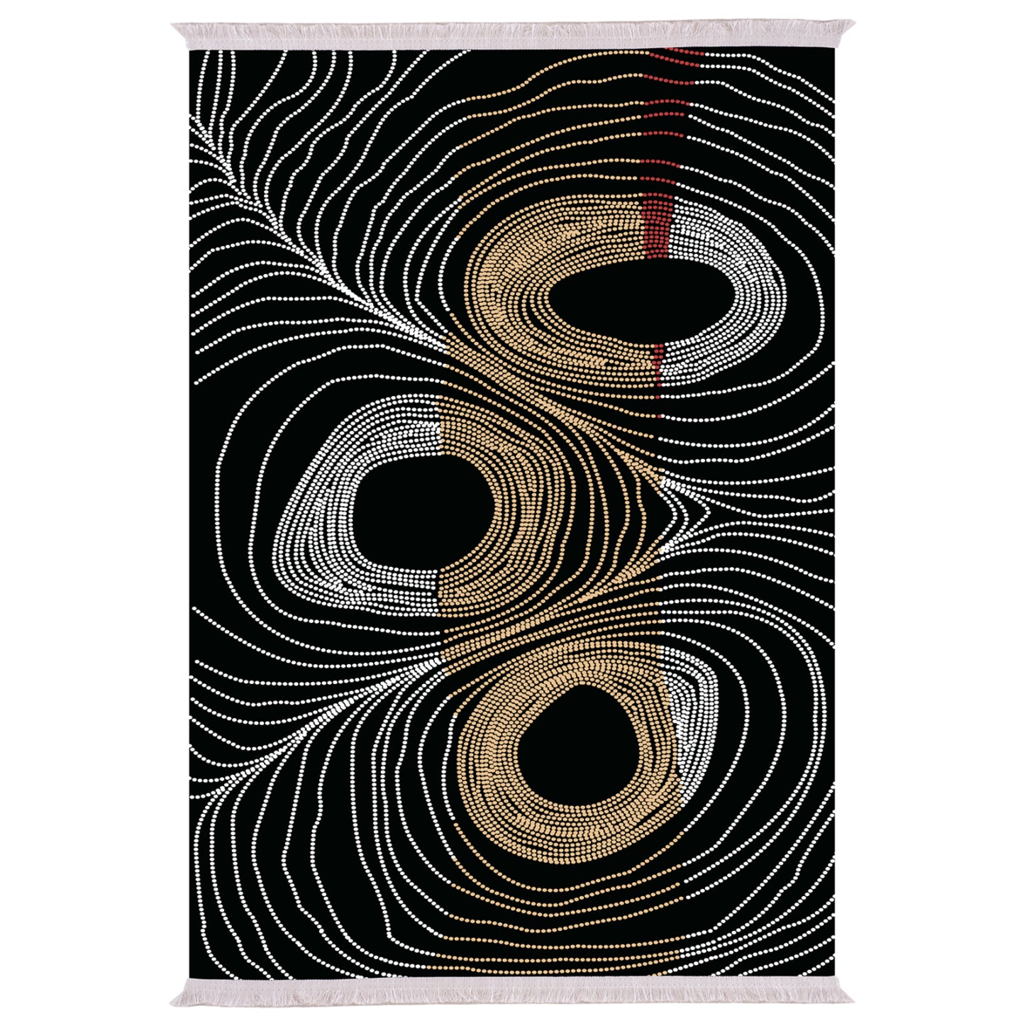Living Room Carpet Josiane With Fringes Hm7723.27 180x280 Black-gold-grey