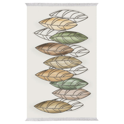 Living Room Carpet With Fringes Josiane Hm7677.36 Leaves 120x170