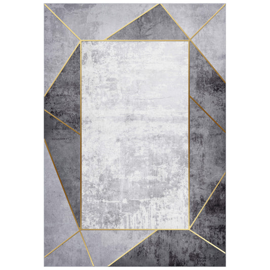 Hm7675.23 160x230cm, Grey-white Carpet, Josiane, Fringes