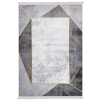 Living Room Carpet With Fringes Hm7723.23 Grey 180x280