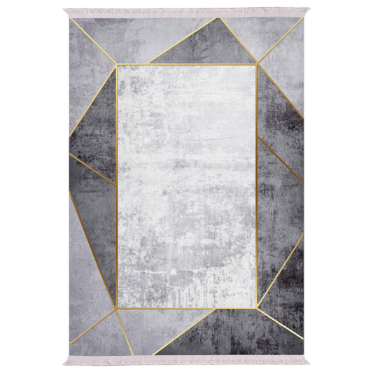 Living Room Carpet With Fringes Hm7723.23 Grey 180x280