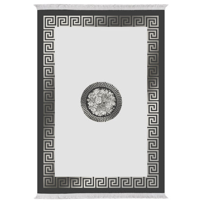Living Room Carpet With Fringes Josiane Hm7675.35 Grey-black 160x230