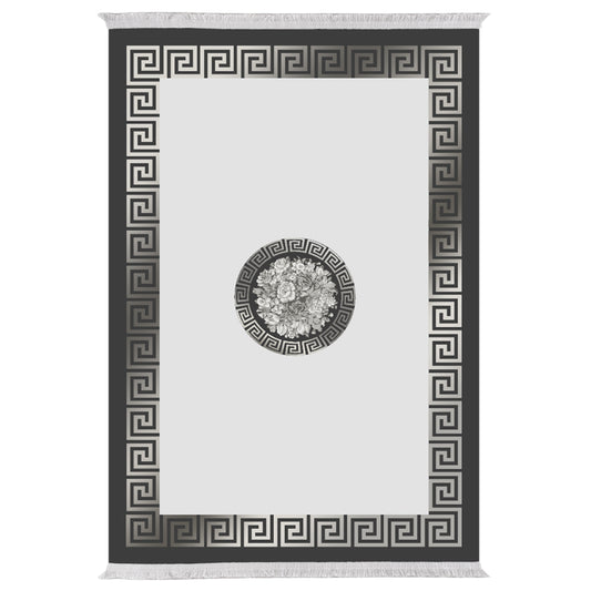 Living Room Carpet With Fringes Josiane Hm7675.35 Grey-black 160x230
