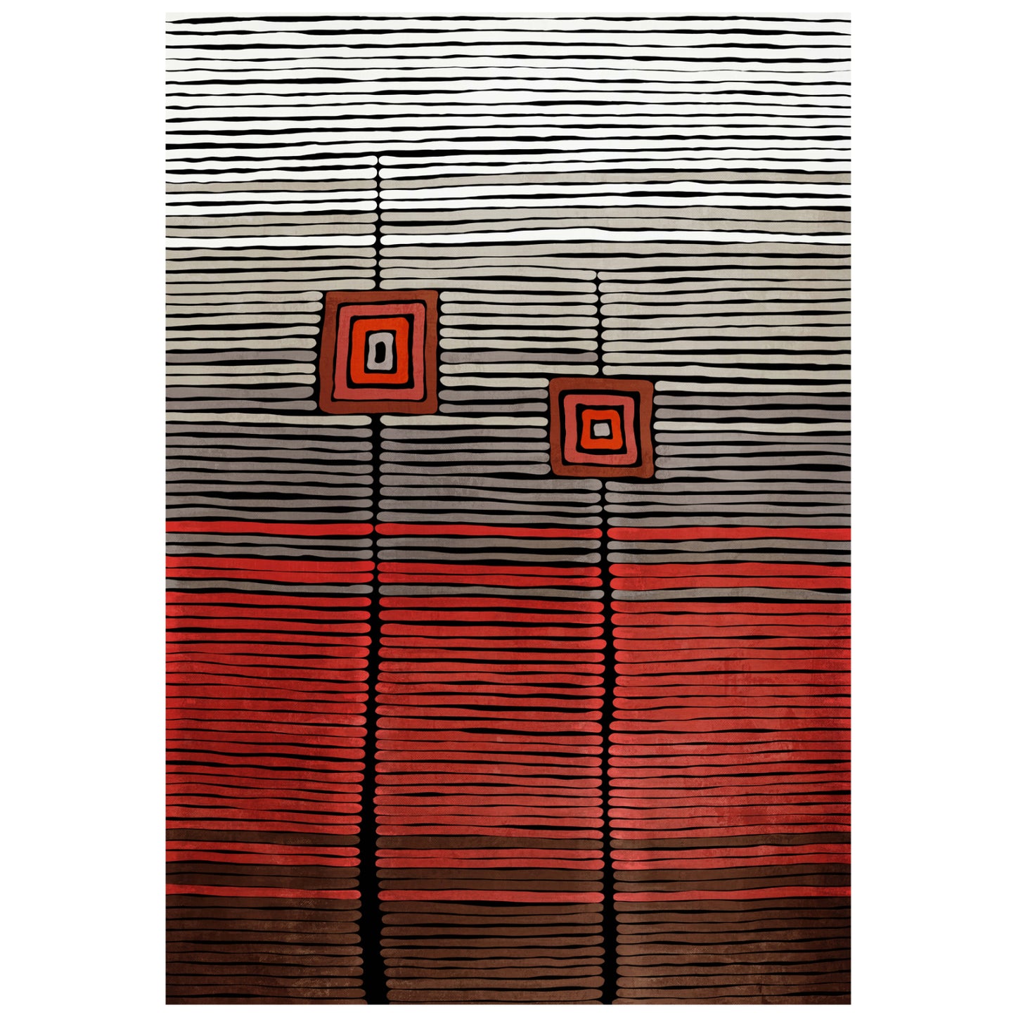 Hm7675.26 160x230cm, Josiane Carpet With Fringes, Red-black-grey