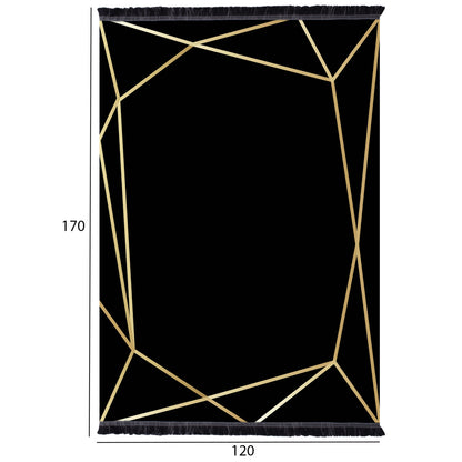 Hm7677.30 120x170cm, Black-gold With Fringes, Josiane