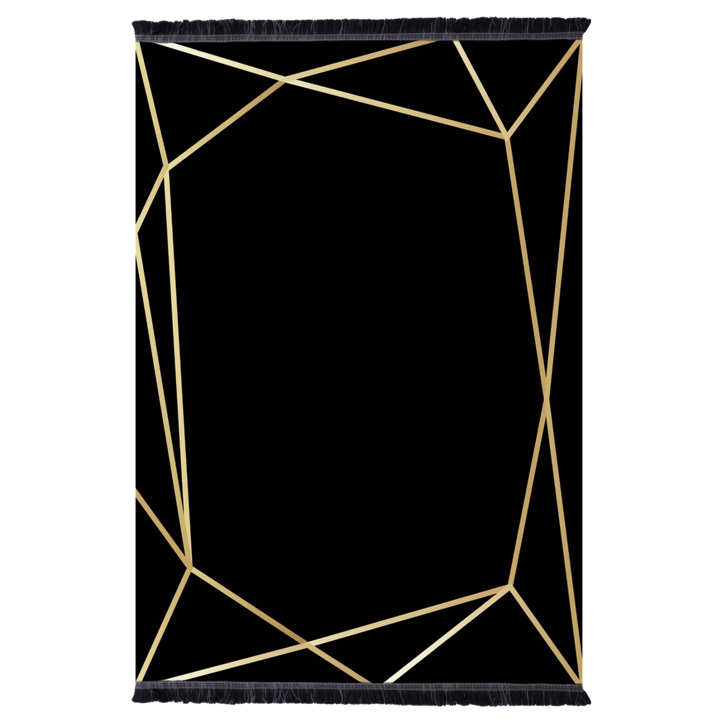 Hm7675.30-160x230cm, Josiane Black-gold Carpet, Fringes