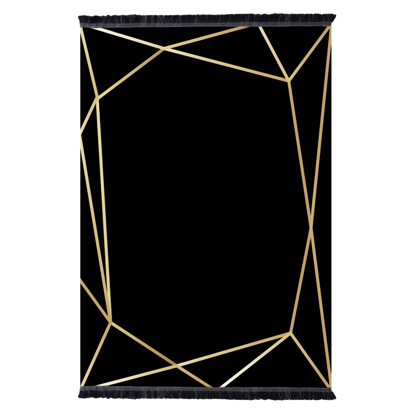 Hm7676.30 80x150cm, Josiane Carpet, Black-gold, Fringes
