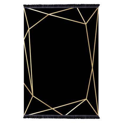 Hm7676.30 80x150cm, Josiane Carpet, Black-gold, Fringes