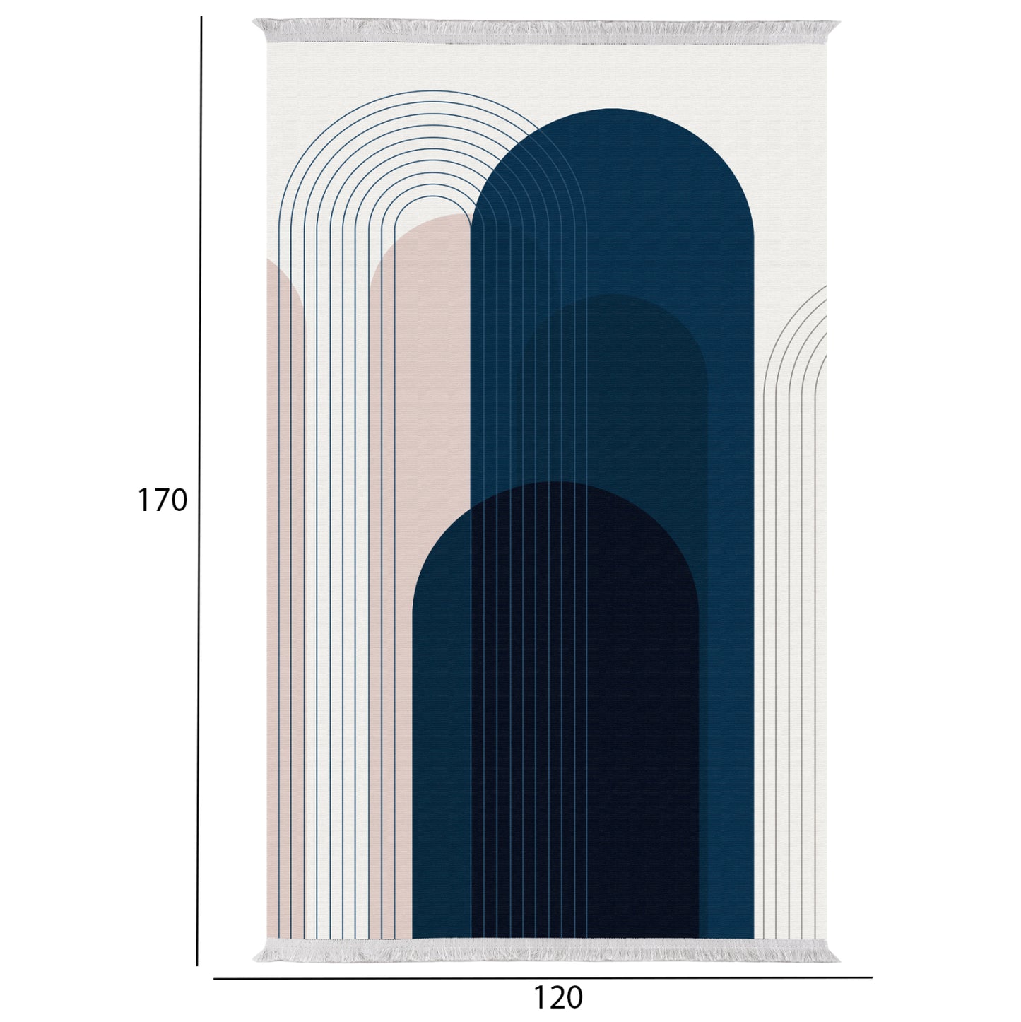 Living Room Carpet With Fringes Josiane Hm7677.49 Multicolor 120x170