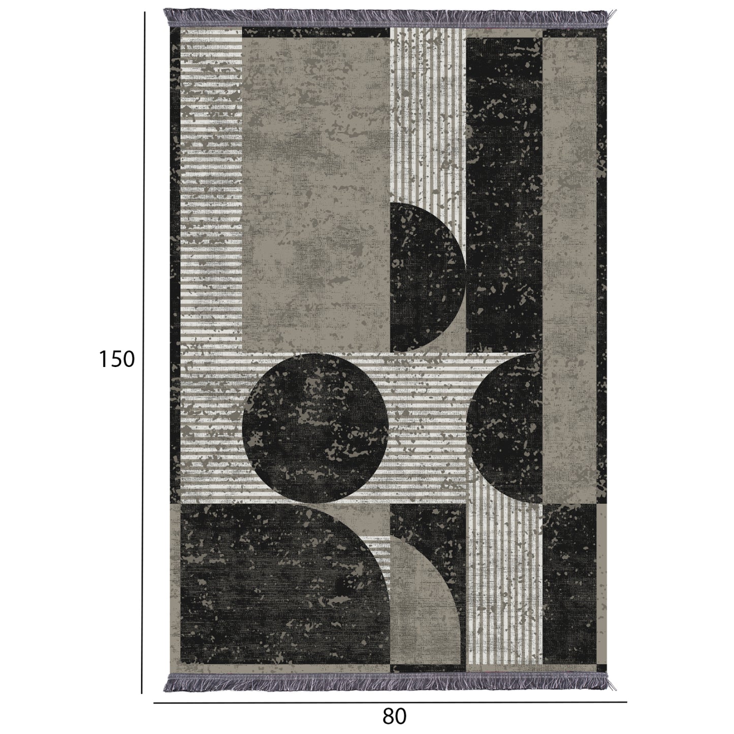 Living Room Carpet With Fringes Josiane Hm7676.46 Multicolor 80Χ150