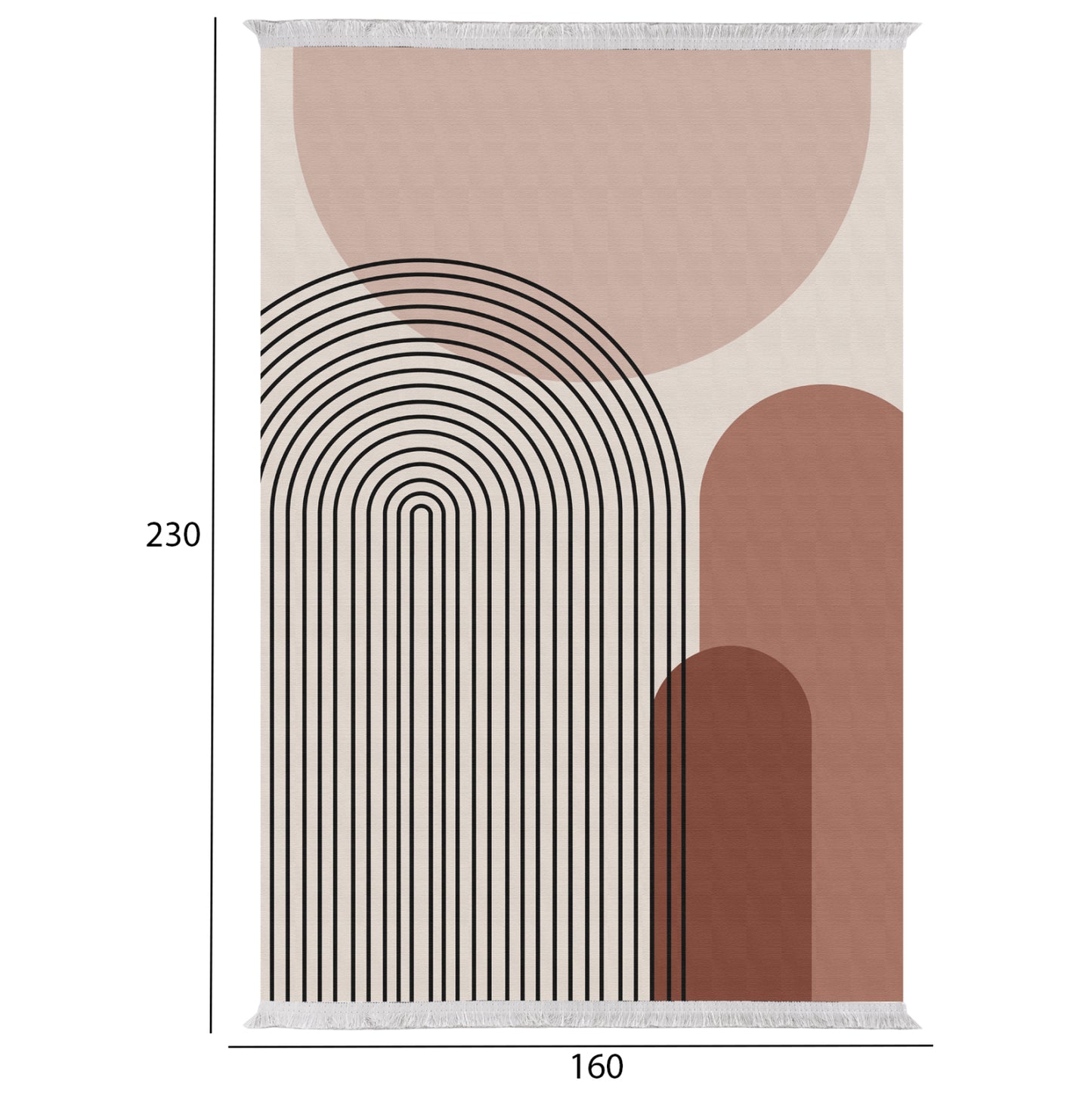 Living Room Carpet With Fringes Josiane Hm7675.48 Multicolor 160x230
