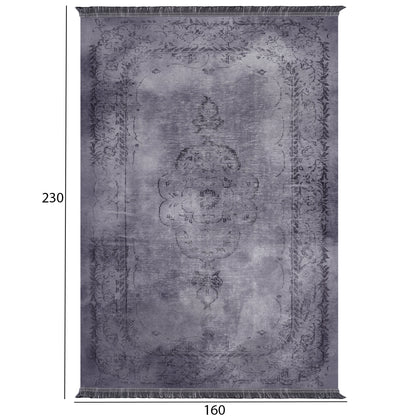Hm7675.01-gray, Vintage Carpet, Josiane, 160x230cm, Fringes
