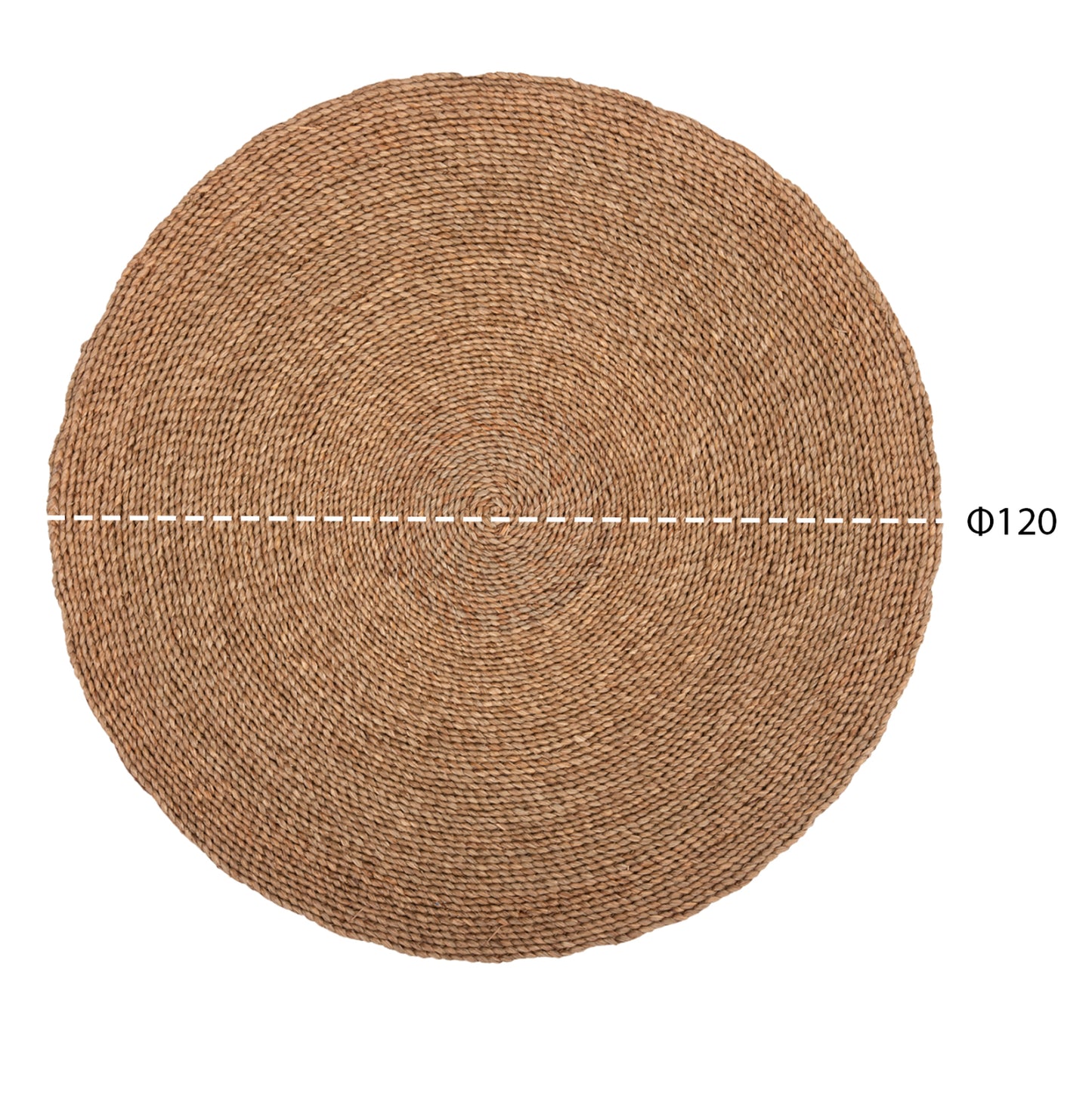 Round Rug Crater Hm7848 Mendong Grass In Natural Color Φ120cm.