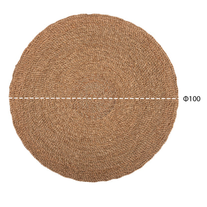 Round Rug Crater Hm7847 Mendong Grass In Natural Color Φ100cm.