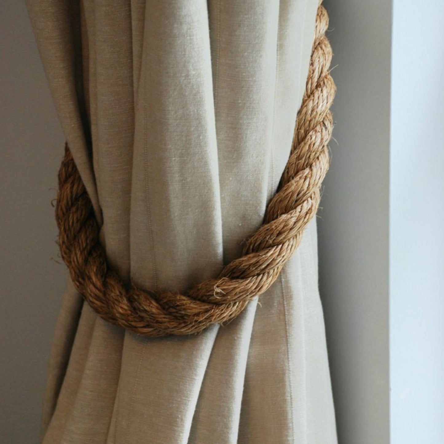 Curtain Tieback 100% Beige Rope Hm8946.01 60x2x2 Cm.