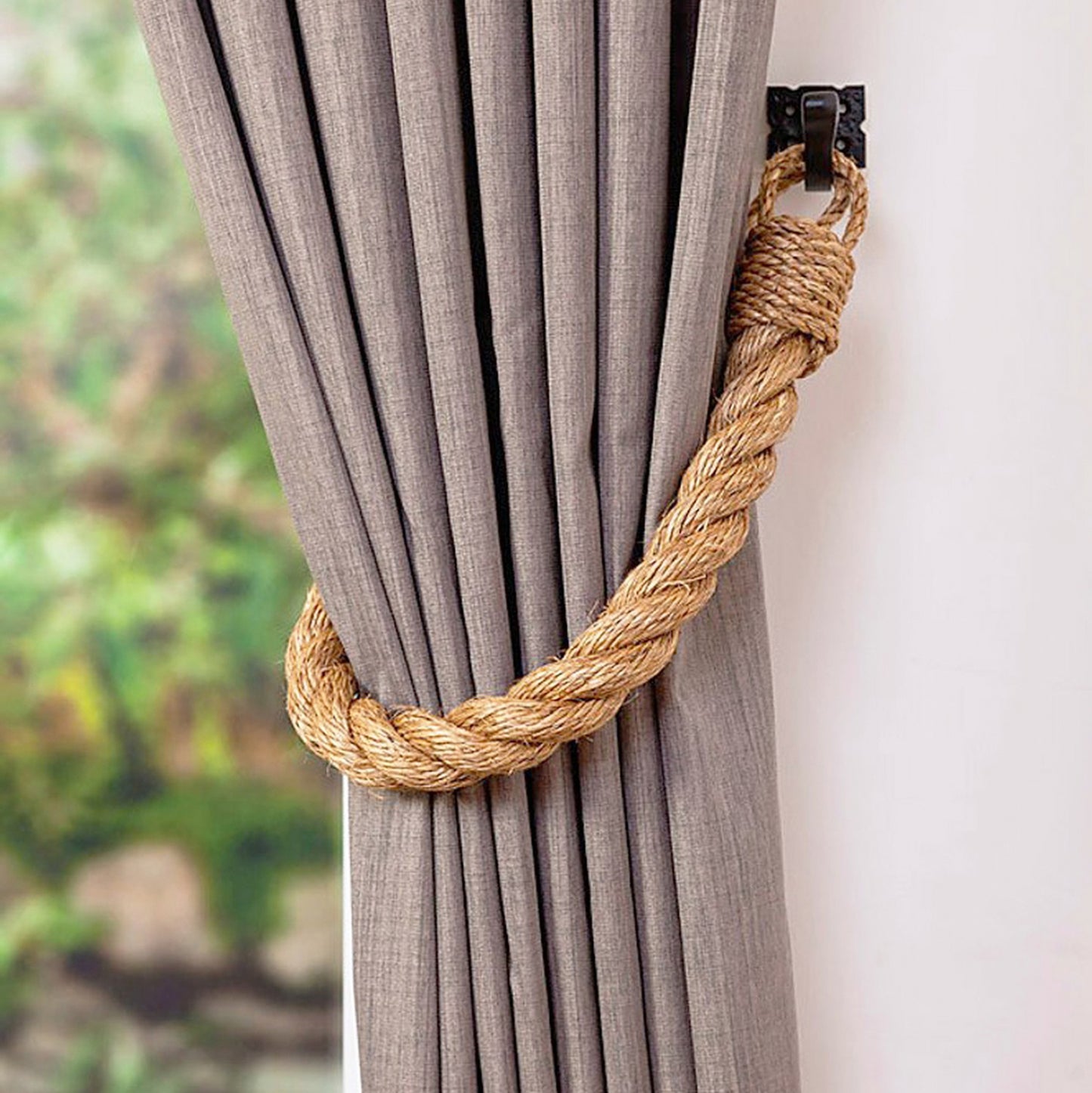 Curtain Tieback 100% Beige Rope Hm8946.01 60x2x2 Cm.