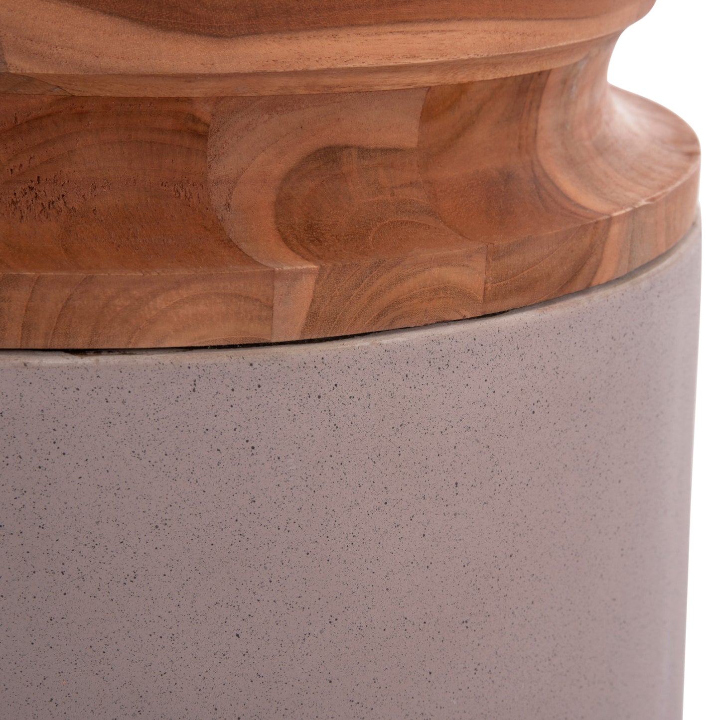 Decorative Floor Vases 2pcs Linter Hm21140.04 Fiber Cement In Taupe-teak Wood 47h & 60hcm.