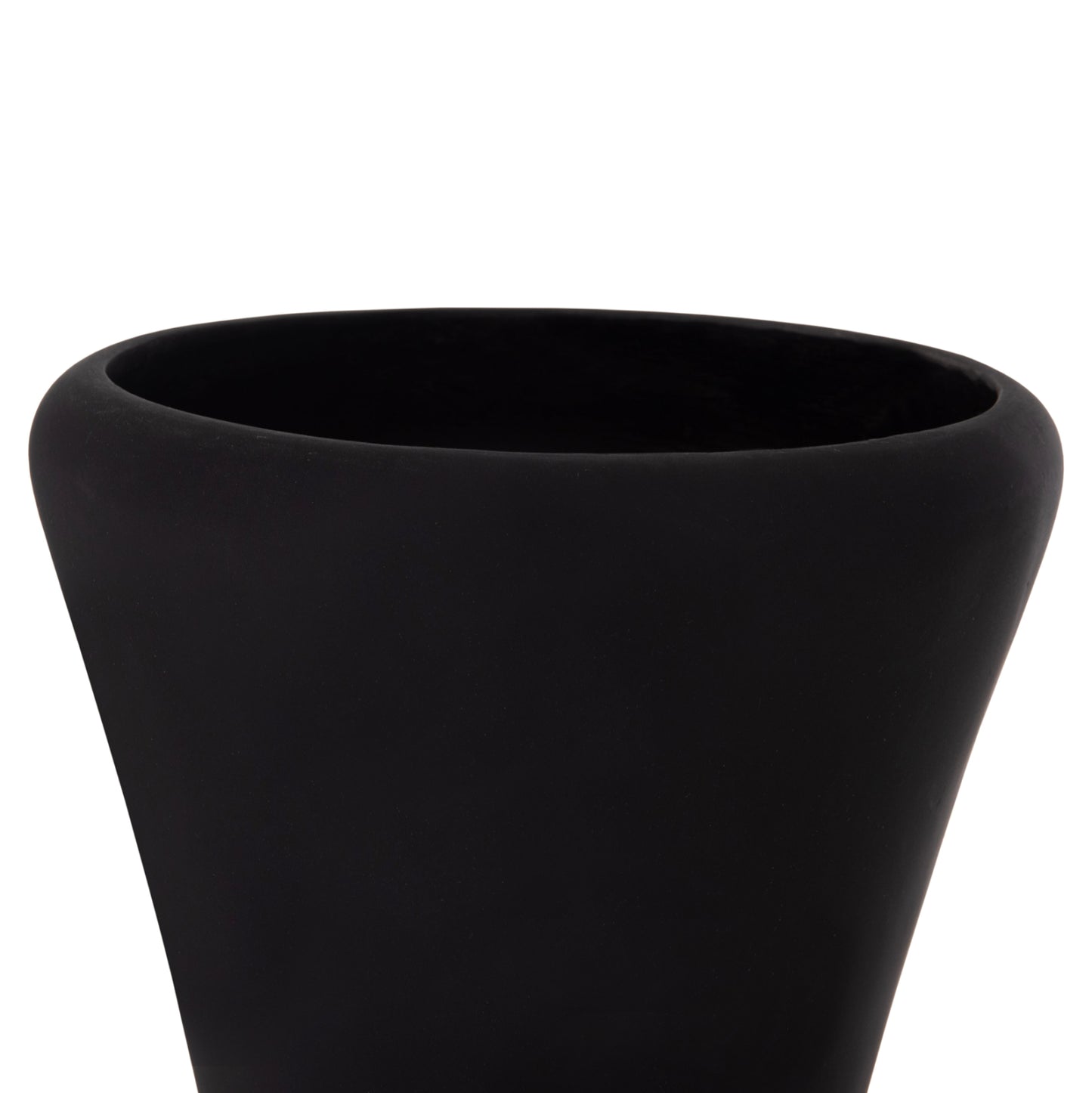Decorative Floor Vase Nebula Hm4660.01l Fiber Cement In Black--teak Wood Φ45x172hcm.