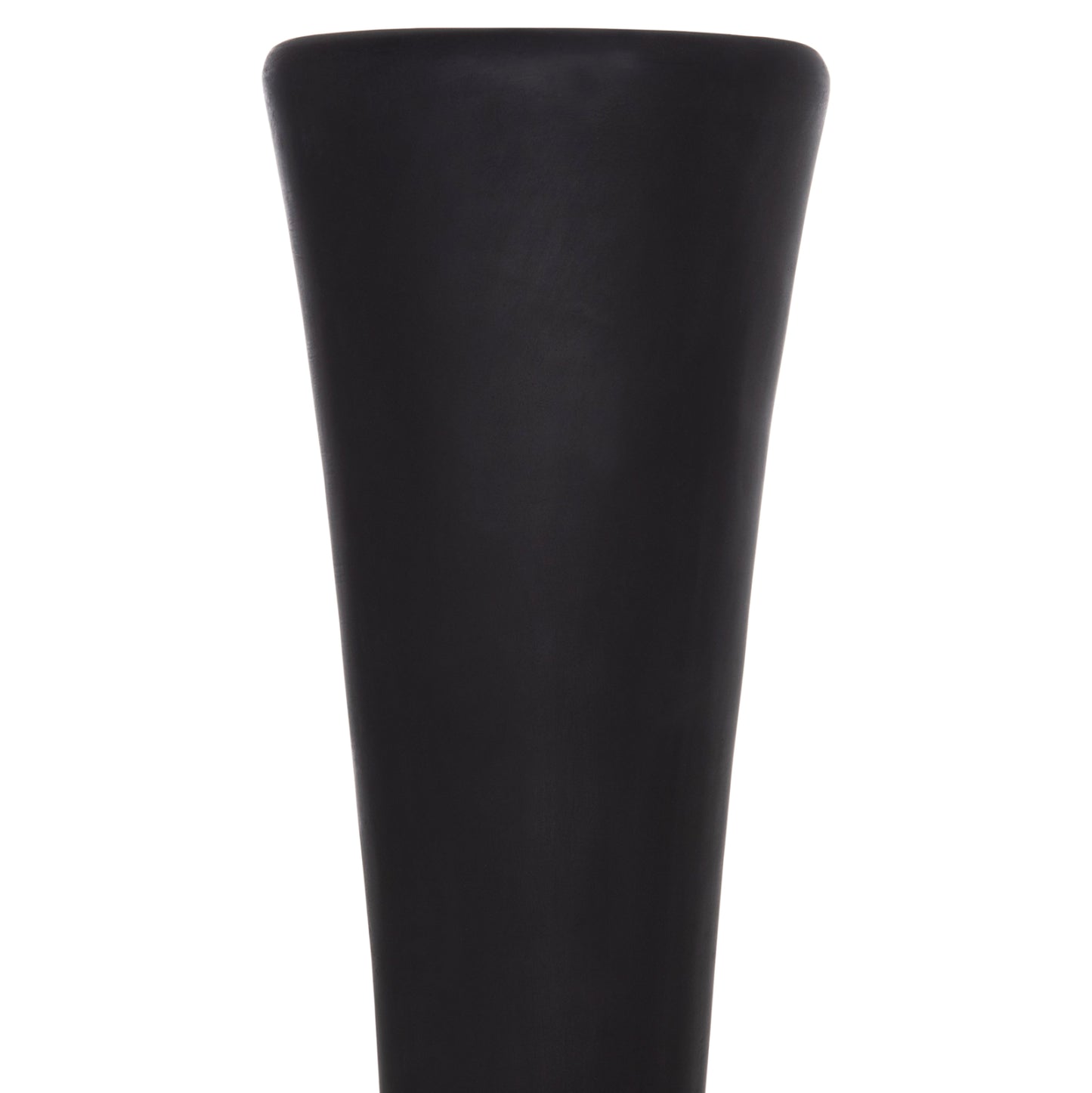 Decorative Floor Vase Nebula Hm4660.01m Fiber Cement In Black--teak Wood Φ45x148hcm.