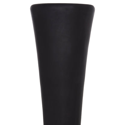 Decorative Floor Vase Nebula Hm4660.01m Fiber Cement In Black--teak Wood Φ45x148hcm.