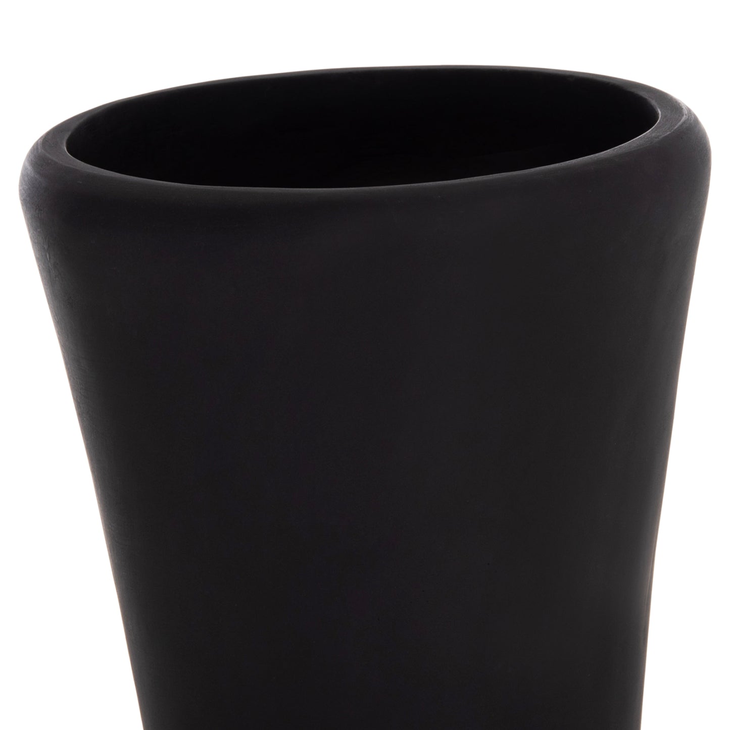 Decorative Floor Vase Nebula Hm4660.01m Fiber Cement In Black--teak Wood Φ45x148hcm.