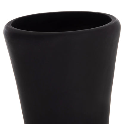 Decorative Floor Vase Nebula Hm4660.01m Fiber Cement In Black--teak Wood Φ45x148hcm.