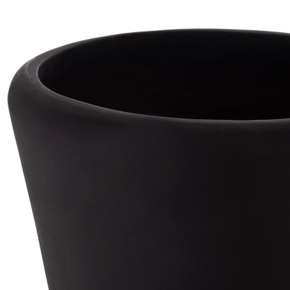 Decorative Floor Vase Nebula Hm4660.01m Fiber Cement In Black--teak Wood Φ45x148hcm.